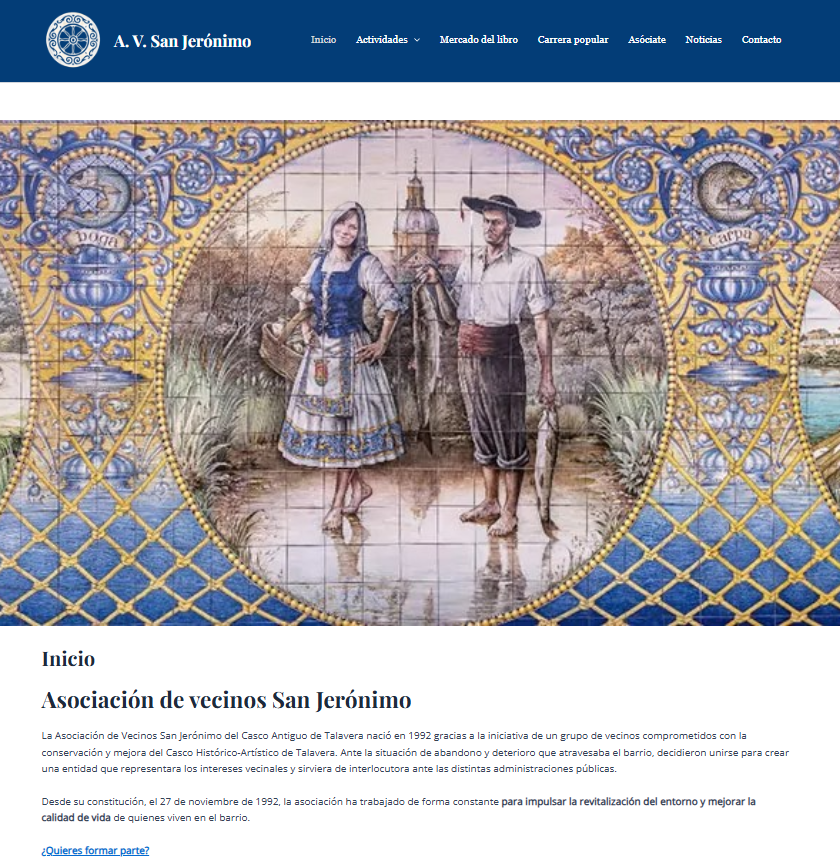 pagina nueva de la asociación de vecinos san jerónimo